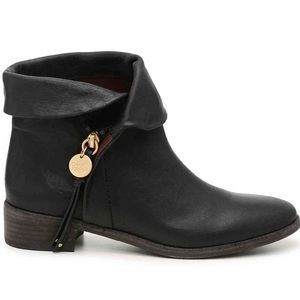 SEE BY CHLOE MASHA Bootie in Black Leather  # 462544 Size 8 EUR 38
